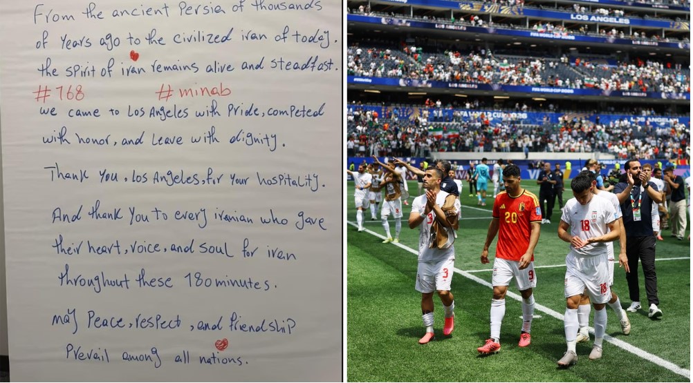 'Thank you Los Angeles': Iran leave note of thanks in locker room after draw with Belgium