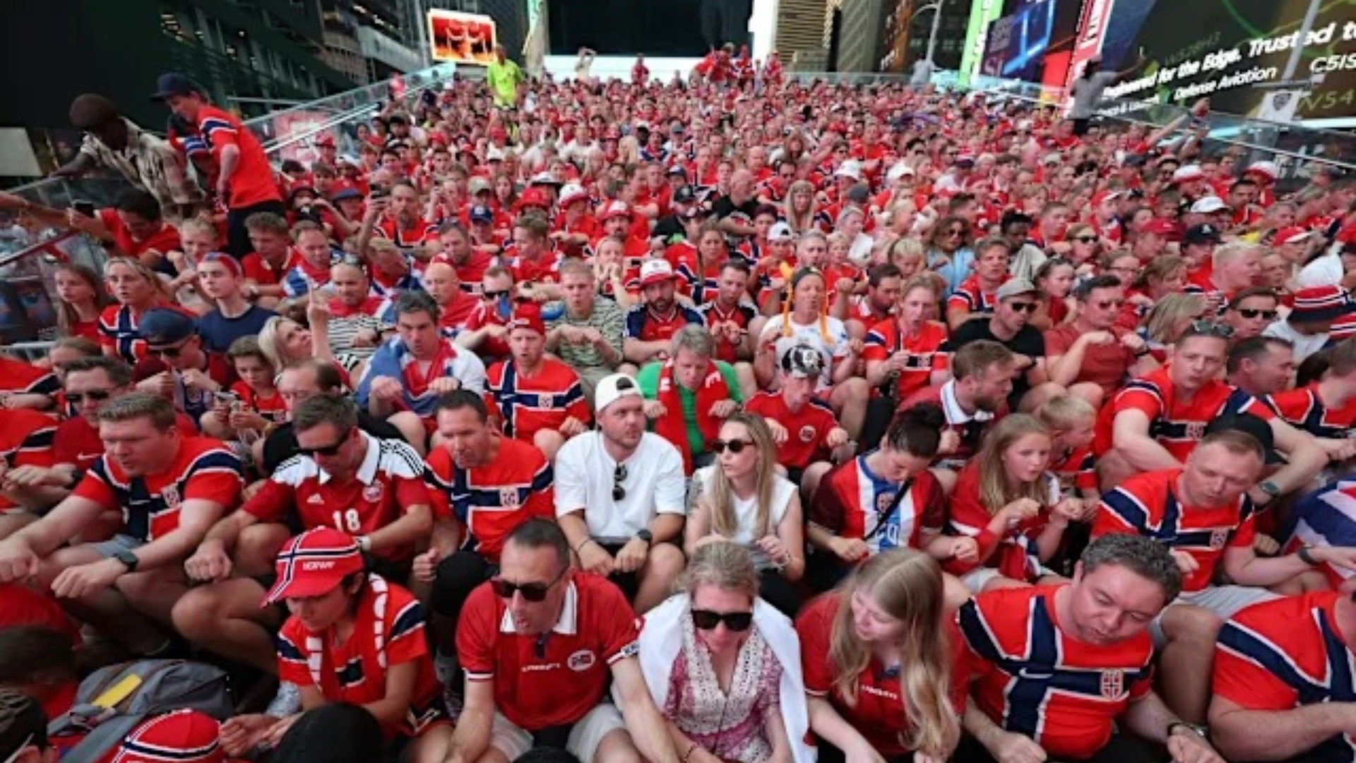 Mass 'Viking row', uprooted plants and dented trains as Norway fans celebrate