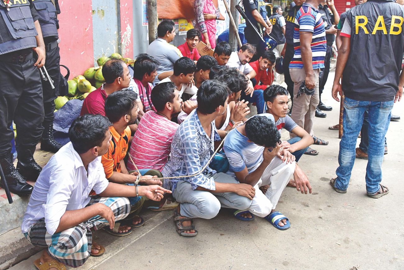 77 jailed, 76 held