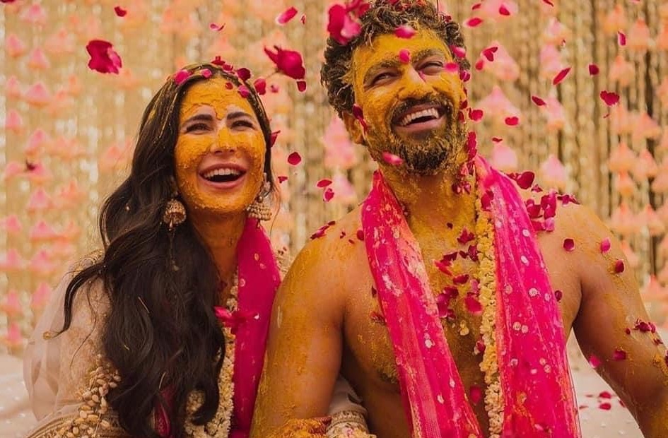 Katrina Kaif and Vicky Kaushal share dreamy photos from Haldi ceremony 