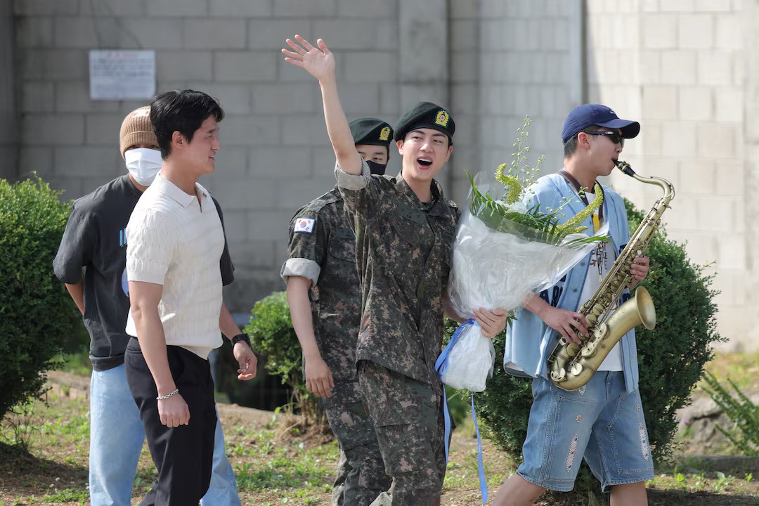 Jin, oldest BTS member, finishes army service in South Korea
