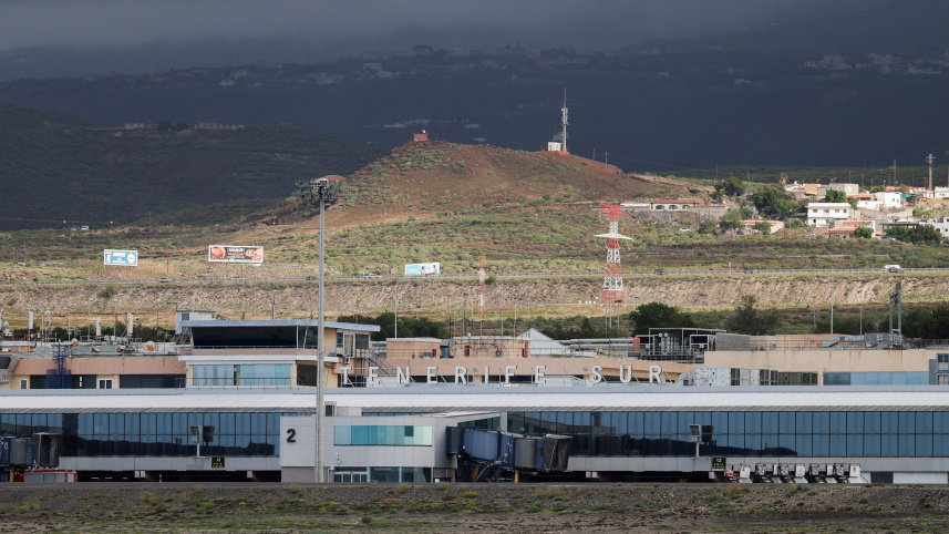 Tenerife South Airport, as the cruise ship MV Hondius hit by a hantavirus outbreak is expected to arrive at the port of Granadilla de Abona, in Tenerife, Canary Islands, Spain, May 9, 2026. Photo: Reuters