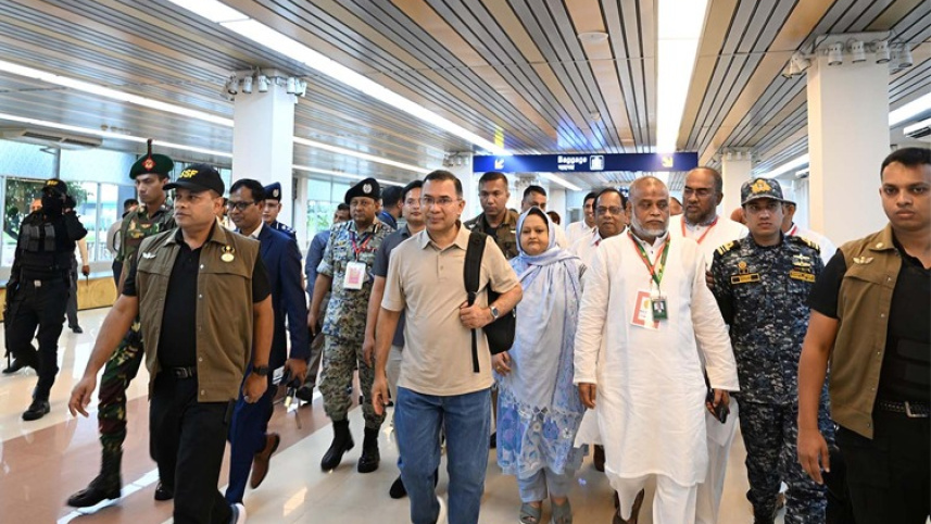 Prime Minister Tarique Rahman arrives at Sylhet Osmani International Airport. Photo: PMO