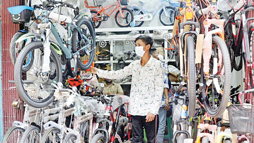 bicycle at a shop