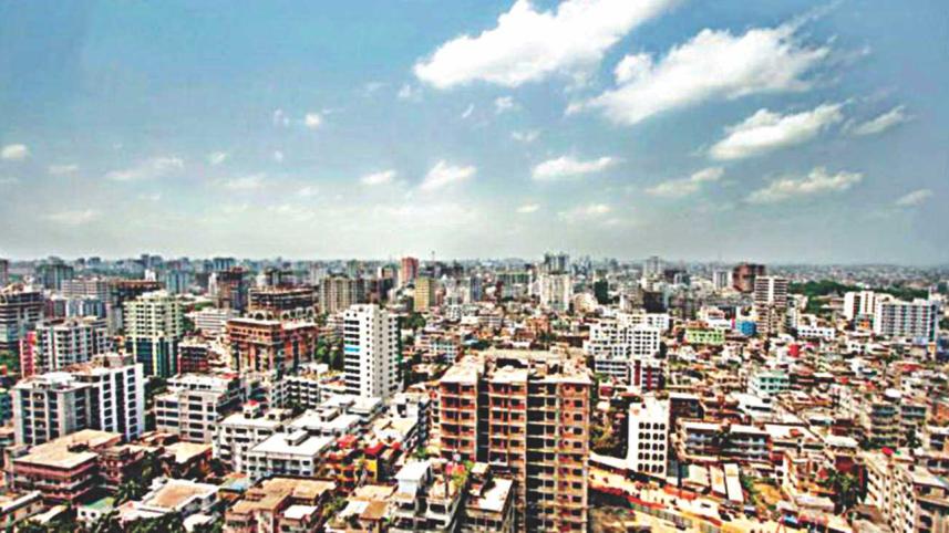 Aerial view of Dhaka city