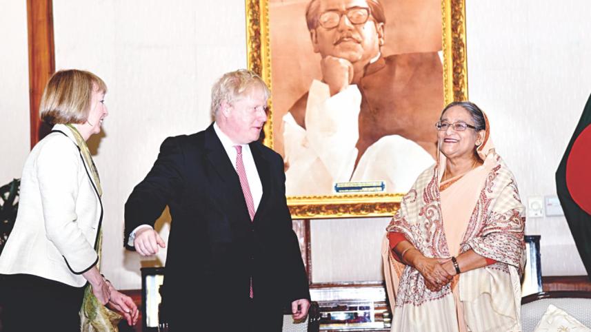 Boris Johnson calls on Hasina.jpg