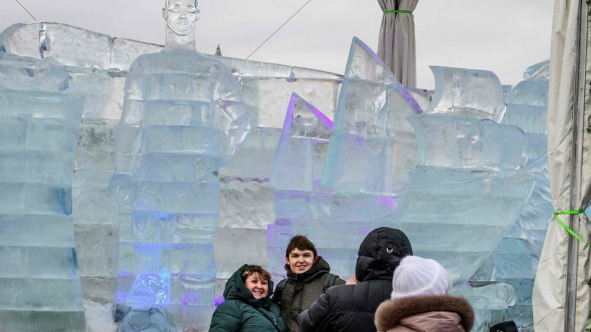 Cristiano Ronaldo ice sculpture