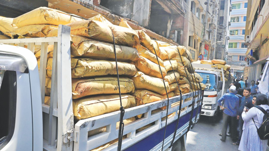 Sacks of chemicals