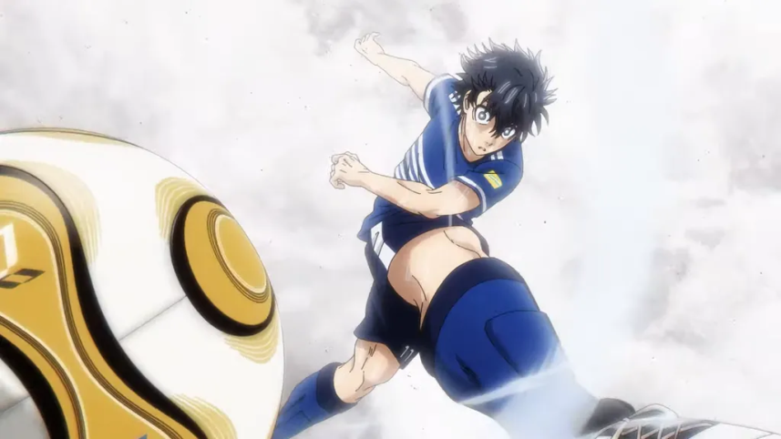 A scene from the anime Blue Lock