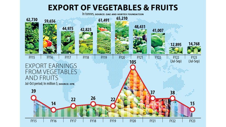 Vegetable exports dip