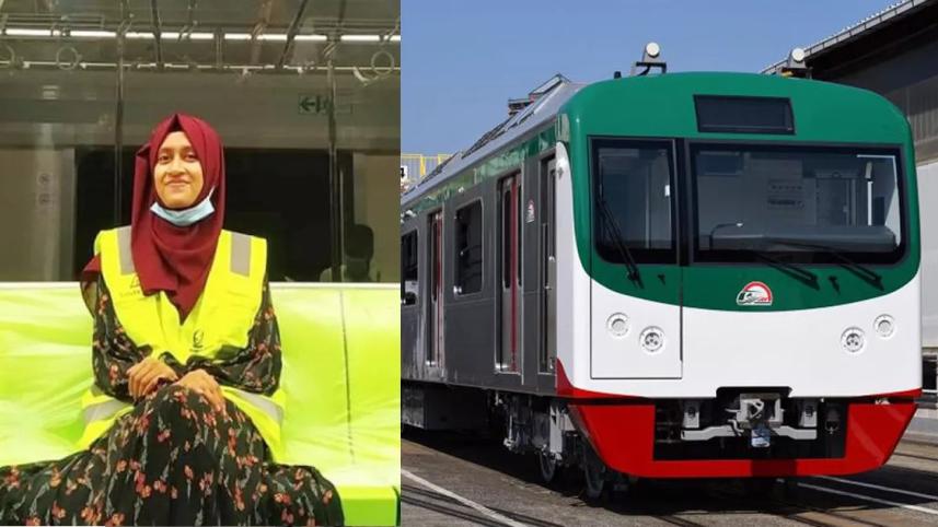 As the nation's much-awaited first metro rail is scheduled to start operation partially in the city (Uttara-Agargaon segment) from tomorrow, Mariam Afiza will emerge as the first metro train operator of the Mass Rapid Transit line-6.