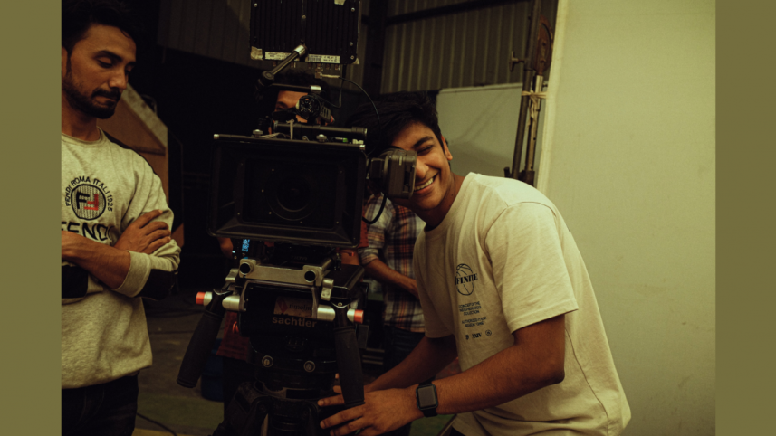Young person directing.