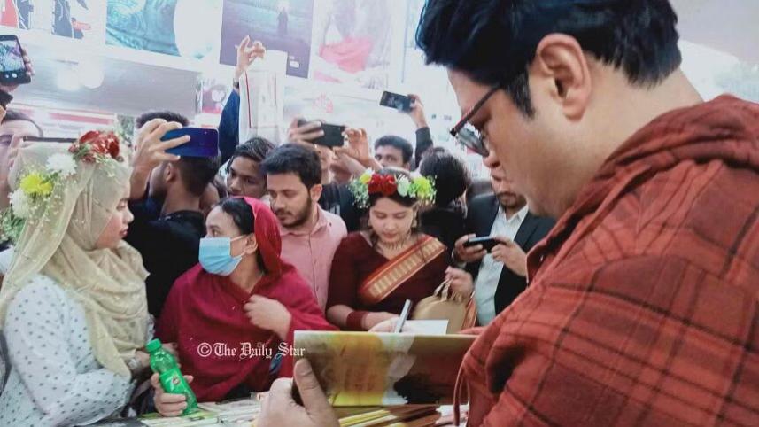 Actor Ferdous at the Boi Mela