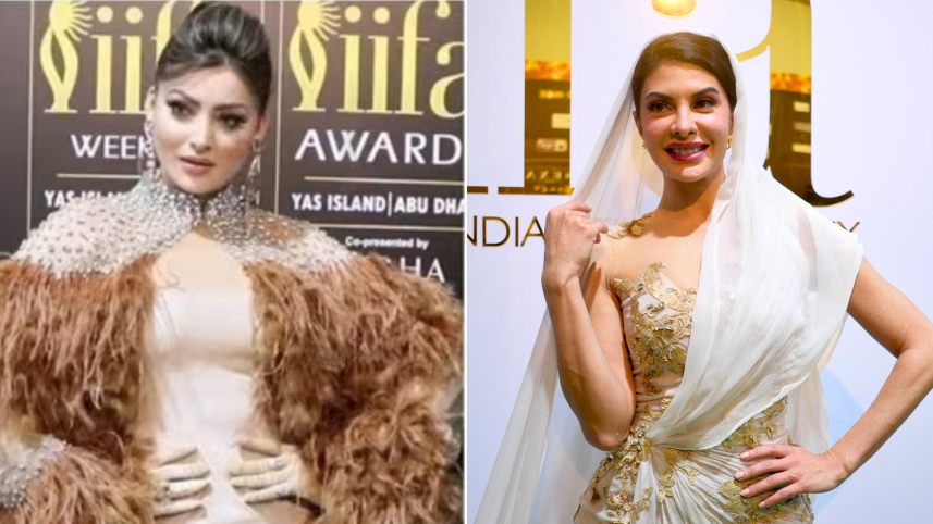 IIFA awards 2023: Urvashi dons feather gown, Jacqueline wears dramatic veil