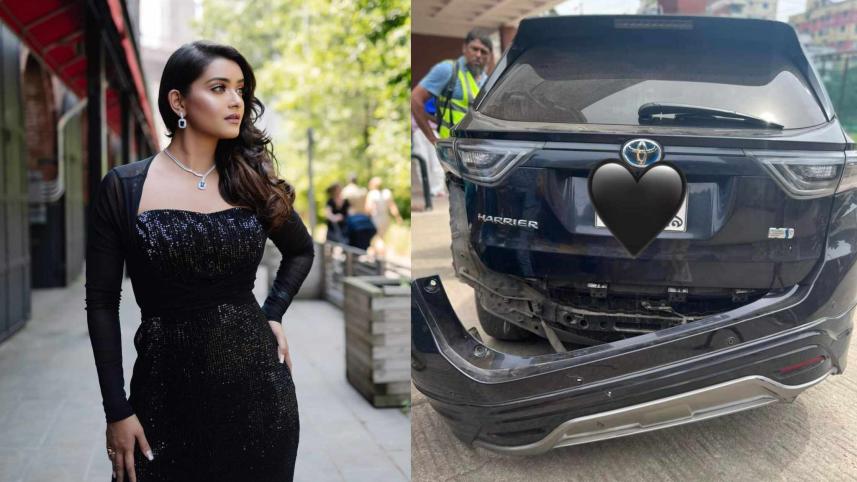 Tanjin Tisha encounters car accident