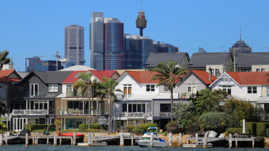 Residential properties line the Sydney suburb of Birchgrove in Australia, August 16, 2017