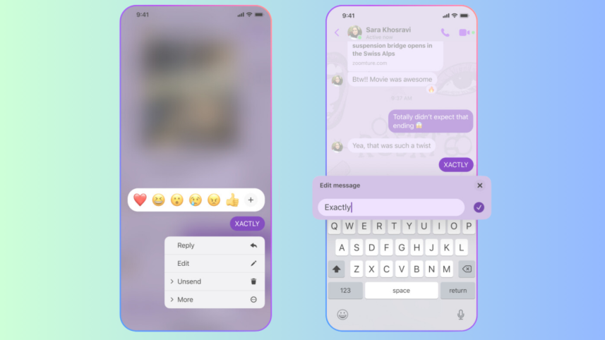 Messenger edit option