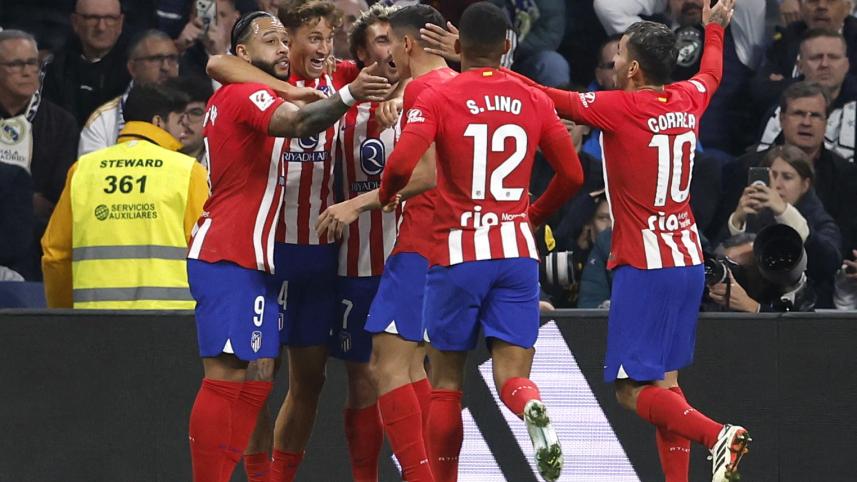Atletico Madrid's Marcos Llorente celebrates