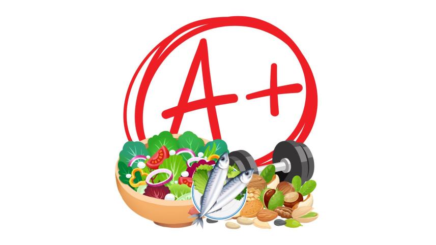 Illustration of healthy food leading to good grades 