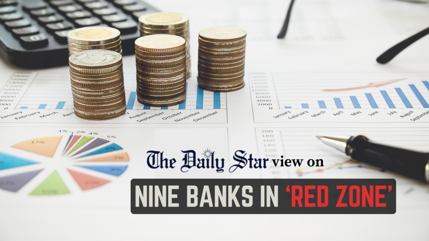 nine banks in red zone