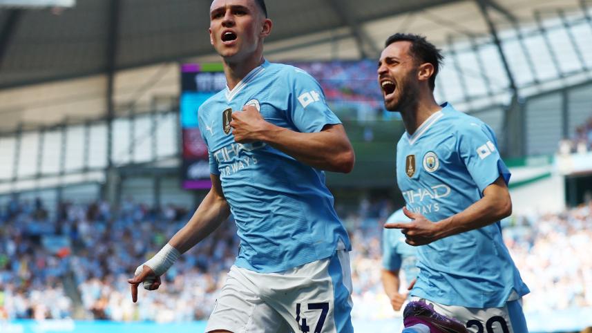Phil Foden and Bernardo Silva 