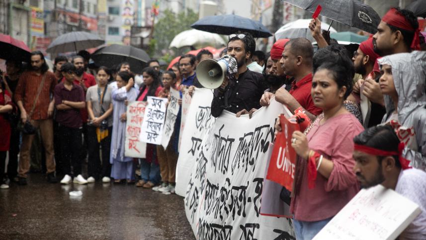 Artistes unfazed by heavy rain, censorship: Demand justice for students