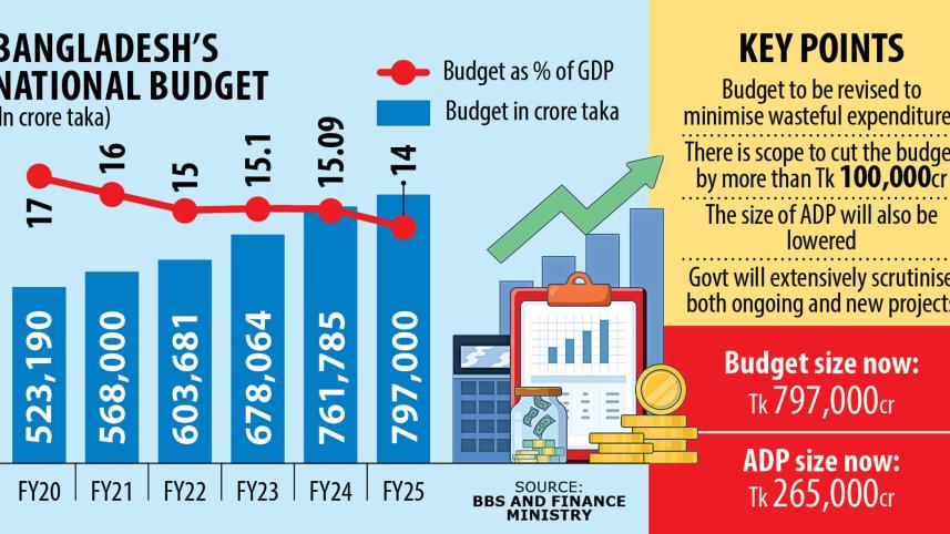 Govt may trim budget by Tk 100,000cr