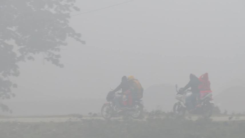Dense fog in northern Bangladesh