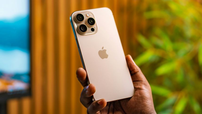 iPhone on hand