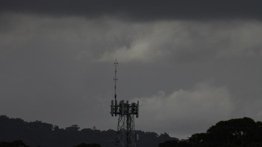 tower in rain