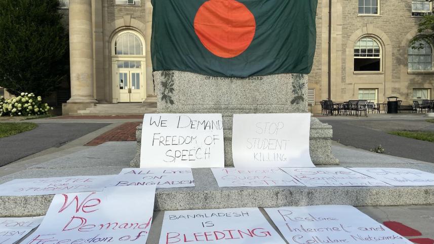 placards displayed by bangladesh students at cornell_university