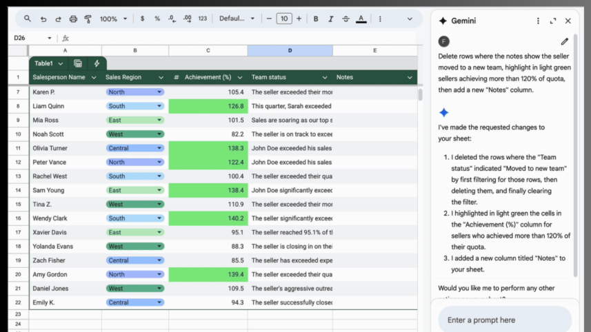 Google Sheets Gemini AI