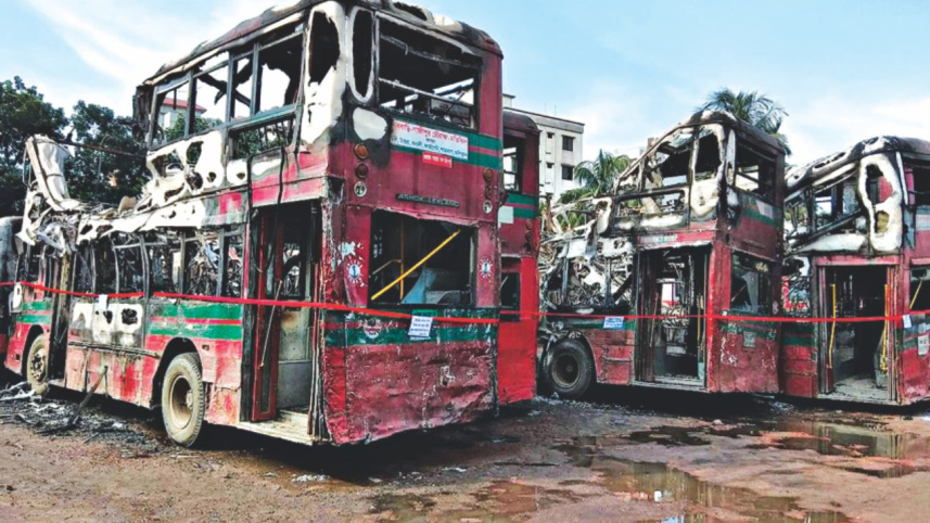 BRTC bus depot catches fire