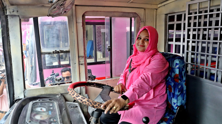 The buses will be operated by women drivers and conductors. Photo: Anisur Rahman