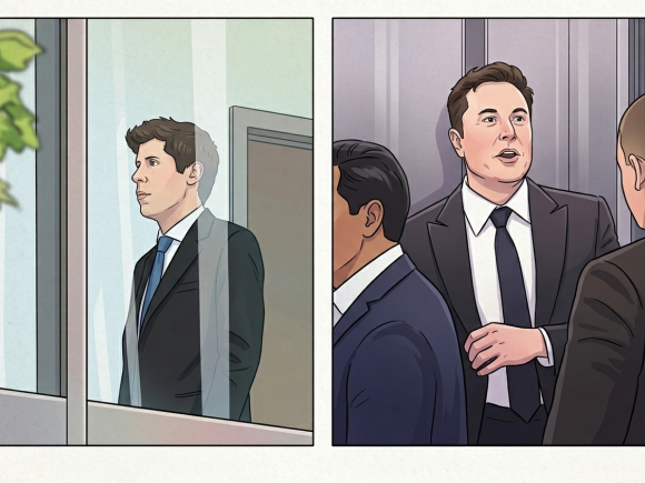 Gemini_Generated_Sam Altman and Elon Musk during the trial.png
