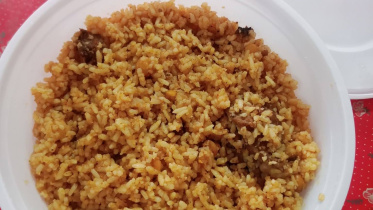 With only one goat allocated for them, many non-Muslim students received khichuri with no meat at all. Photo: Star