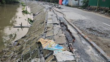 The affected section is part of the 5.5-kilometre Rajabari-Damdama road. Photo: Star