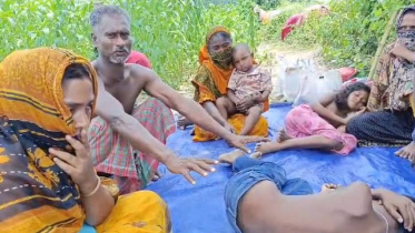After local residents spotted them in Bangladeshi territory and informed the Border Guard Bangladesh (BGB), the group was sent back to the no-man's land. Photo: Screengrab