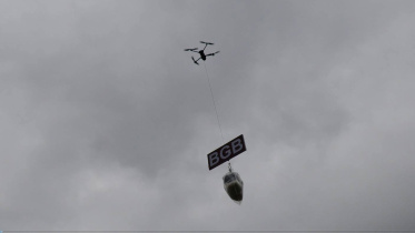 Drones have been used to air-drop dry food and cash assistance in inaccessible areas inundated by floodwaters. Photo: BGB