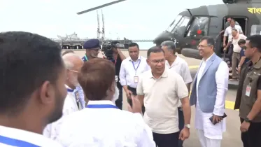 This is Tarique Rahman’s first visit to Matarbari since he took office as prime minister. Photo: UNB