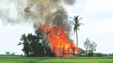 Burnt Myanmar Rohingya villages