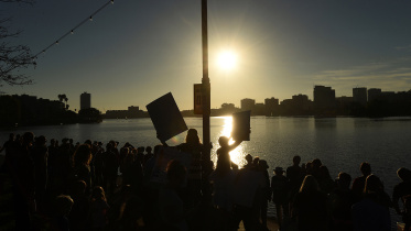 Protesters against President-elect Republican Donald Trump