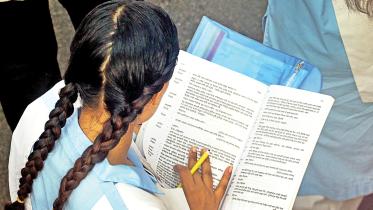 Photo of student studying before exam