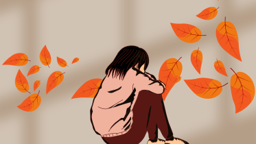 Anxious person in the autumn