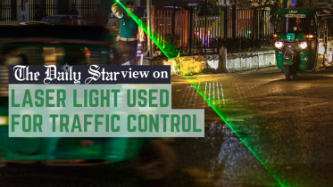 Using laser light to control traffic 