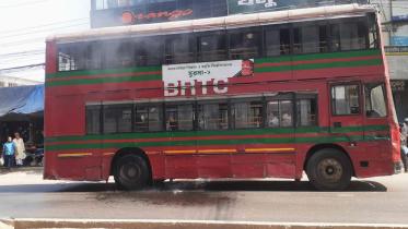 BRTC double-decker torched in Tongi
