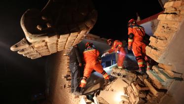 earthquake in Jishishan county, Gansu province, China 