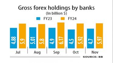 Forex reserves in Bangladeshi Banks 