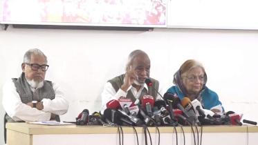 BNP Standing Committee member Dr Abdul Moyeen Khan addresses press conference at the party chairperson’s Gulshan office.