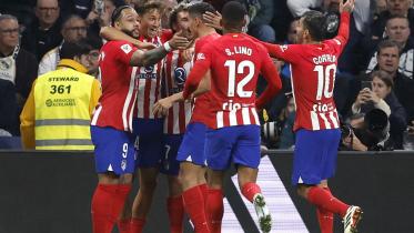 Atletico Madrid's Marcos Llorente celebrates